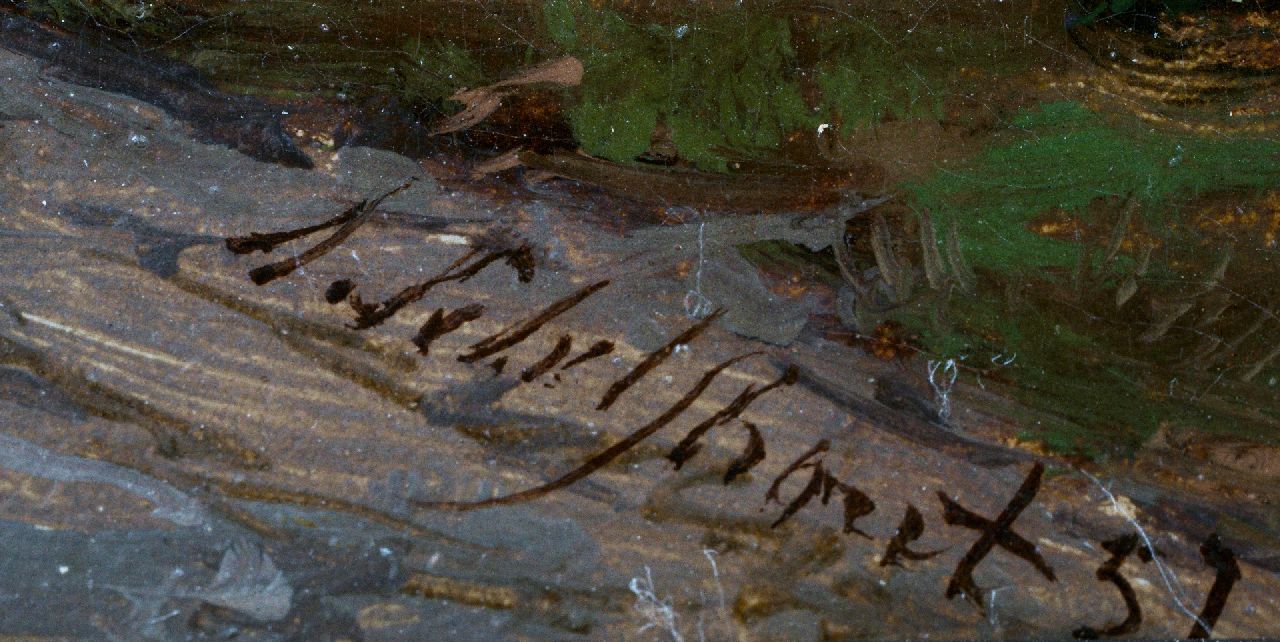 Andreas Schelfhout signaturen Weids landschap met de St. Bavokerk van Haarlem en een stoomtrein aan de horizon