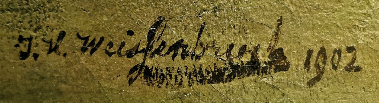 Jan Hendrik Weissenbruch signaturen Landschap met molens
