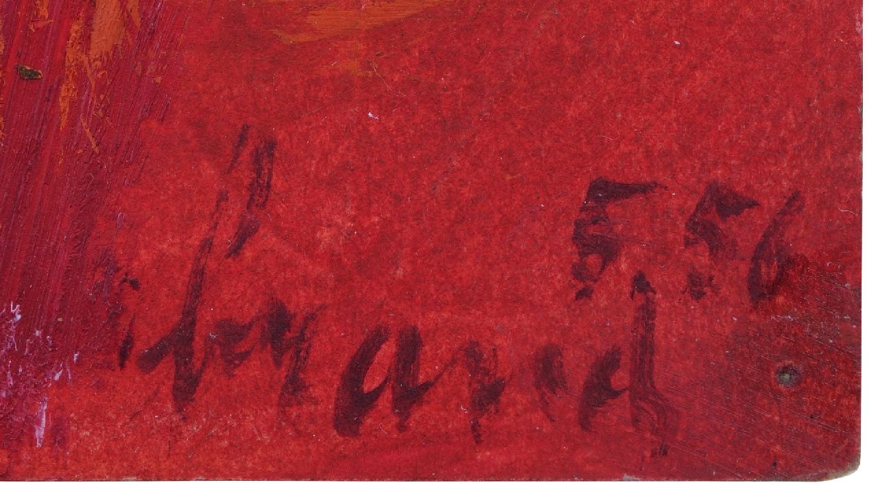 Eugène Brands signaturen Toren in landschap