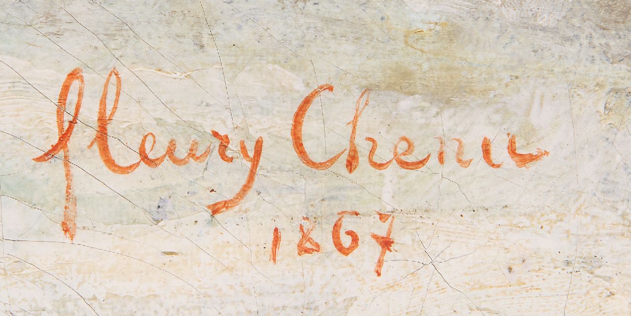 Fleury Chenu signaturen Sneeuwdag bij het Hotel-Dieu in Lyon