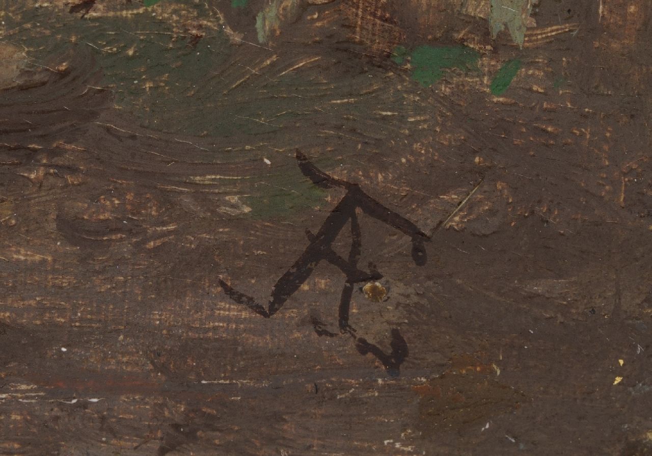 Adrianus Eversen signaturen Zonnig dorpsgezicht