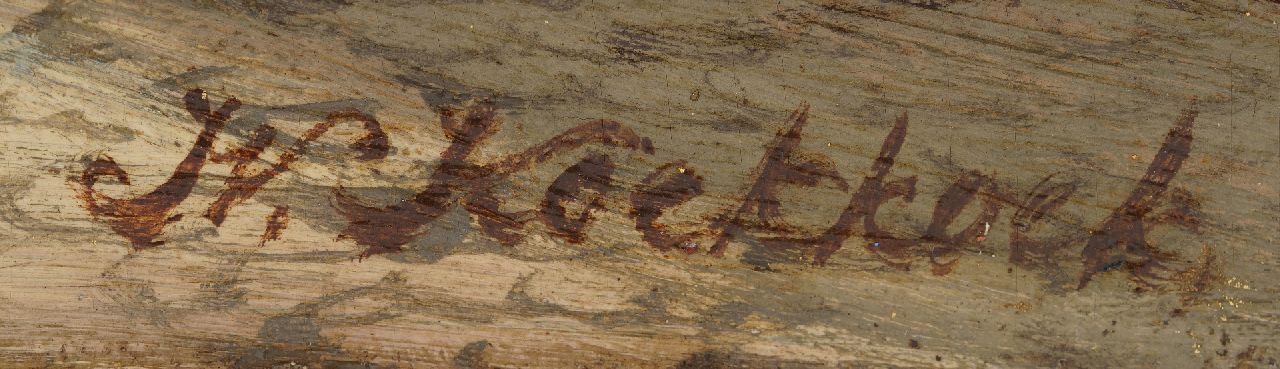 Willem Koekkoek signaturen Grachtje in Haarlem