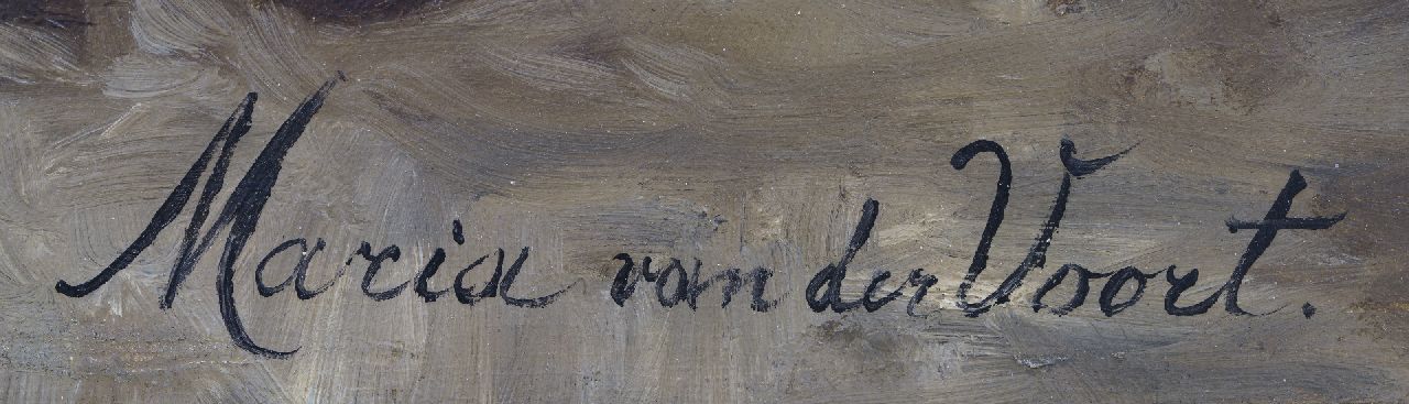 Maria van der Voort in de Betouw-Nourney signaturen Veldboeket in stenen bierpul