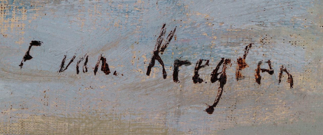 Fedor van Kregten signaturen Boerderij in sneeuwlandschap