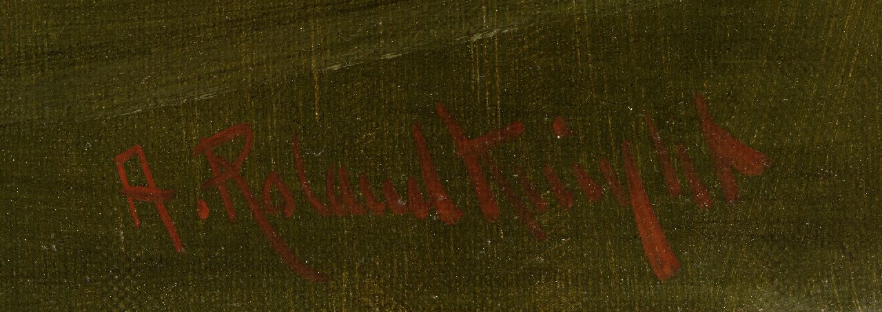 A. Roland Knight signaturen Twee rovende vissen - snoek en voorn