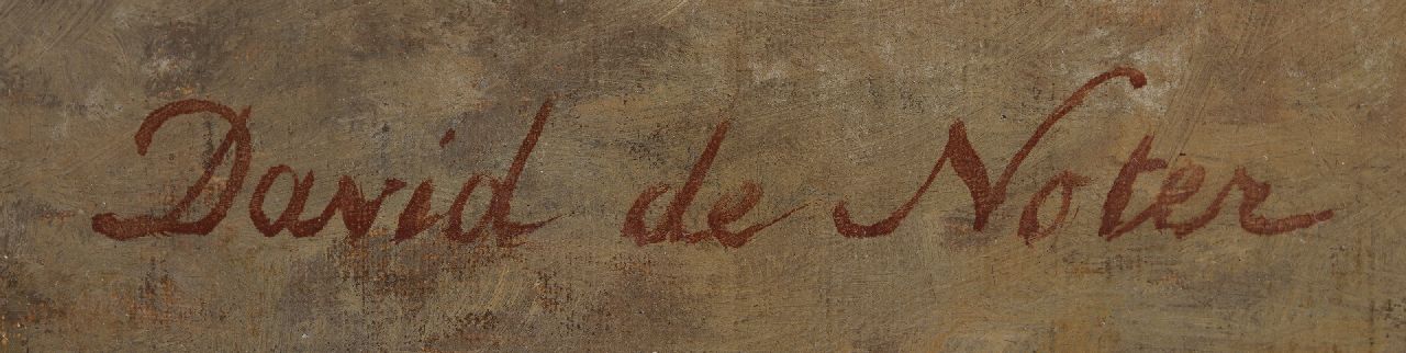 David de Noter signaturen Rozenboeket en zomerbloemen op de bosgrond