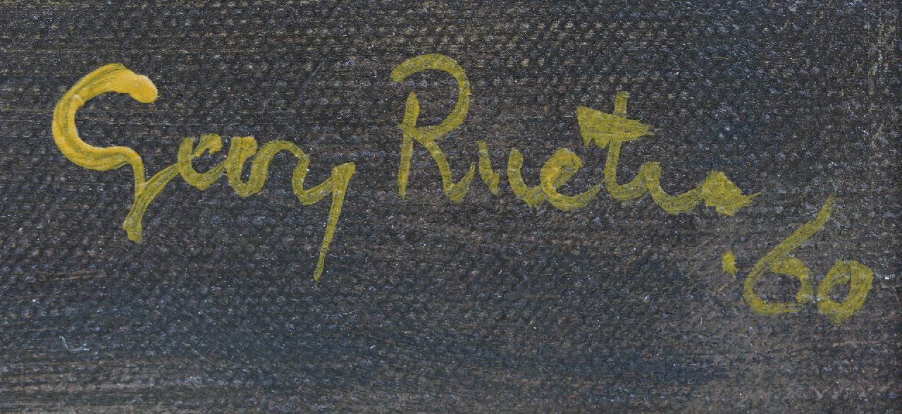 Georg Rueter signaturen Perziken in witte schaal