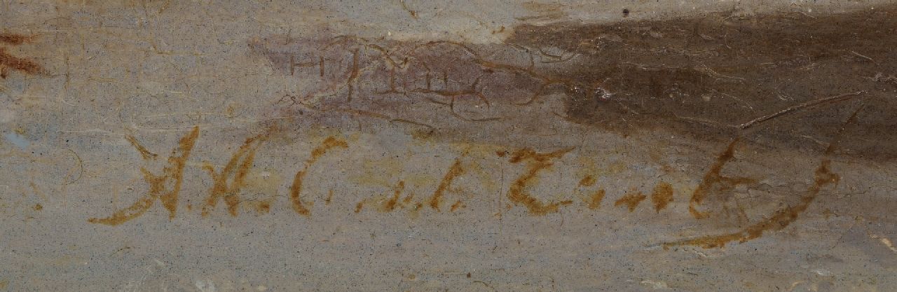 Arnoldus Antonius Christianus van 't Zant signaturen Gezicht op een vestingstadje