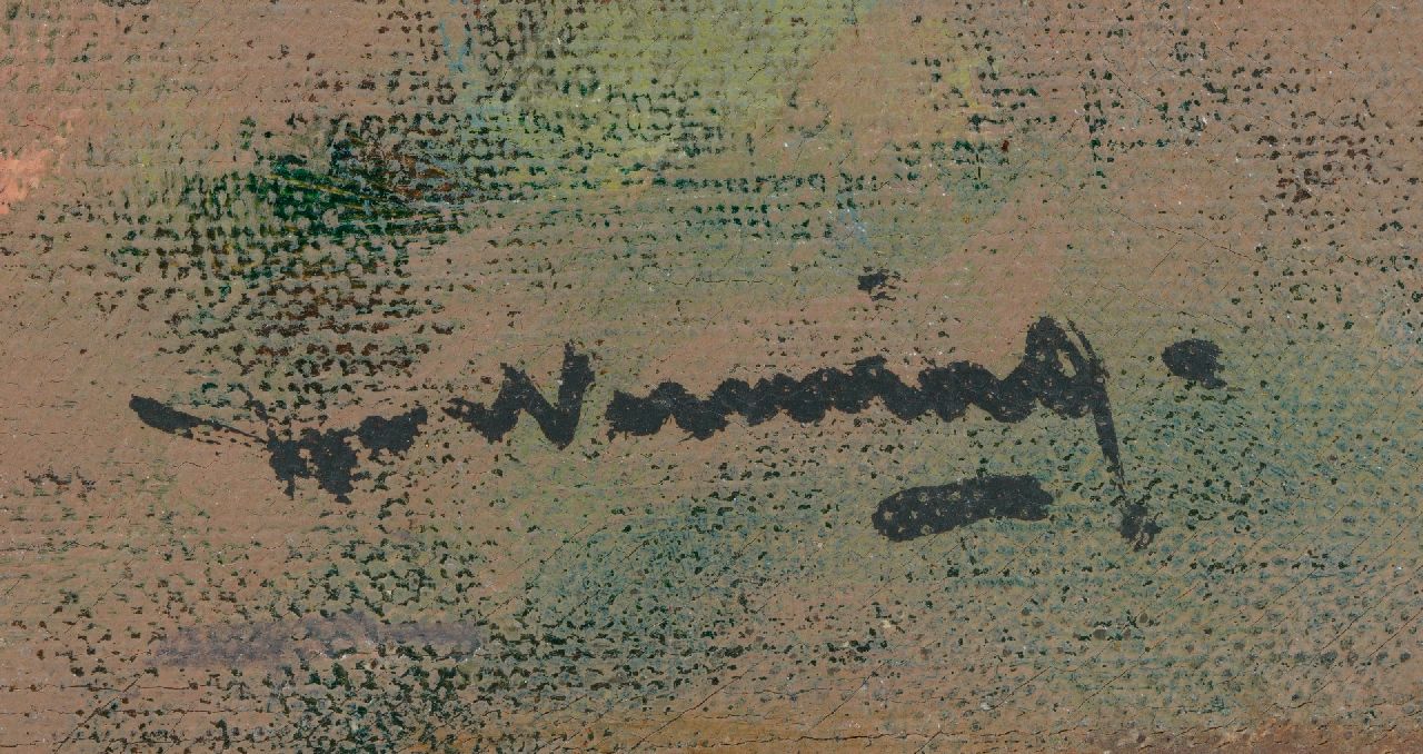 Ype Wenning signaturen Boerenerf met boerin en kippen