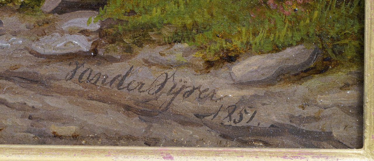Willem Simon Petrus van der Vijver signaturen Heuvellandschap met herder in de namiddag   (alleen tezamen met pendant)