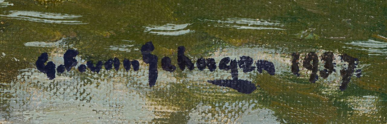 Gerbrand Frederik van Schagen signaturen Gezicht op de Montelbaanstoren, Amsterdam