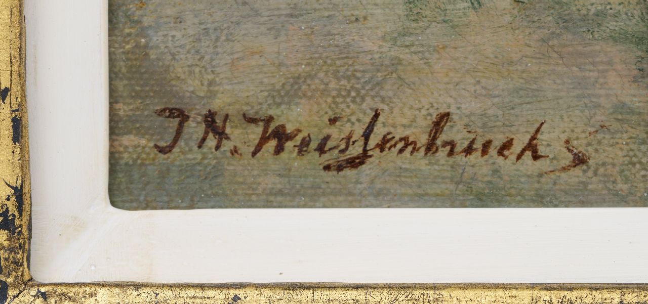 Jan Hendrik Weissenbruch signaturen Schelpenvisser aan de kustlijn