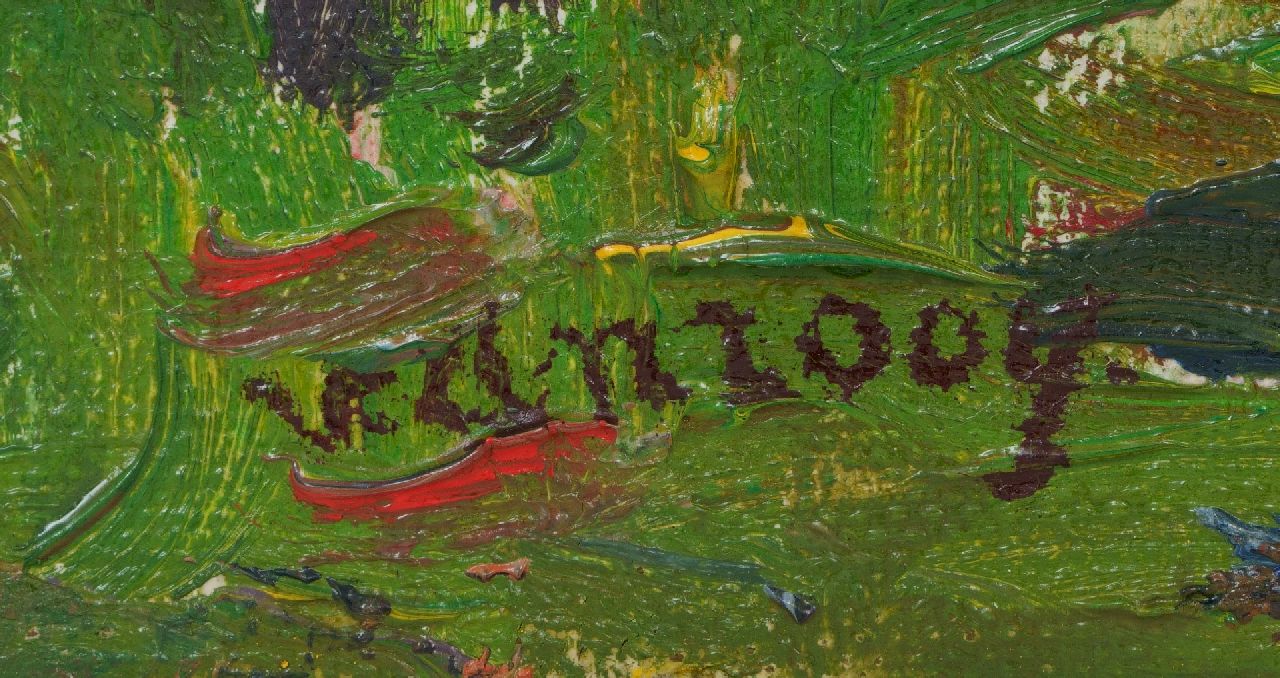 Jan van Anrooij signaturen Landschap met bloesembomen