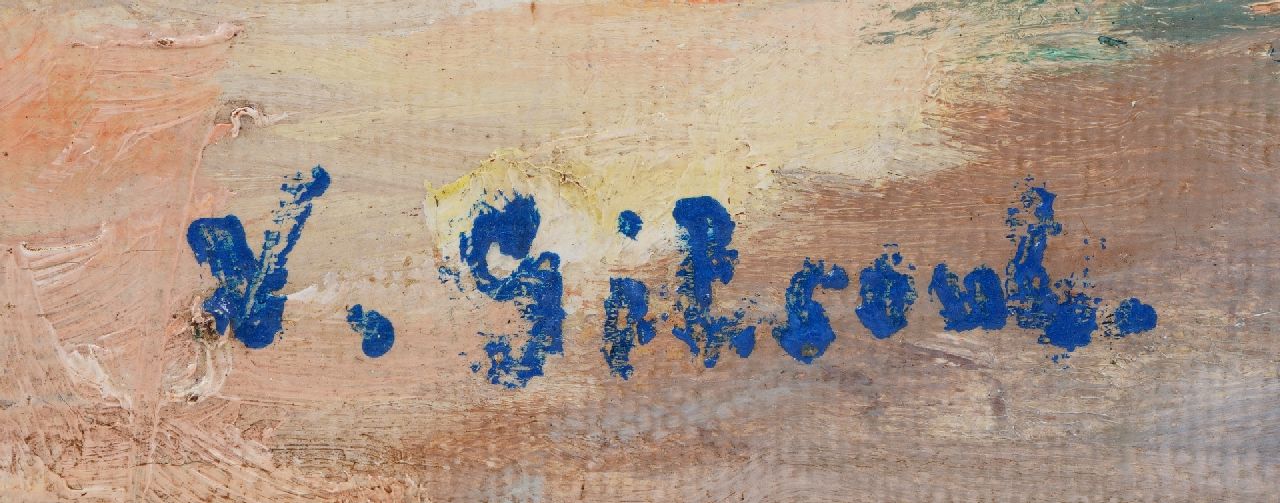 Victor Gilsoul signaturen Terrasje aan het water