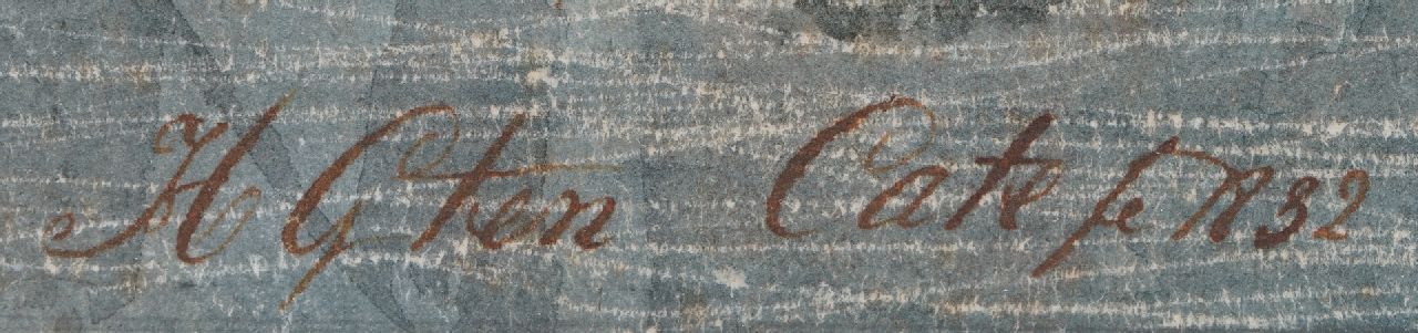 Hendrik Gerrit ten Cate signaturen IJsvertier bij een schaatswedstrijd