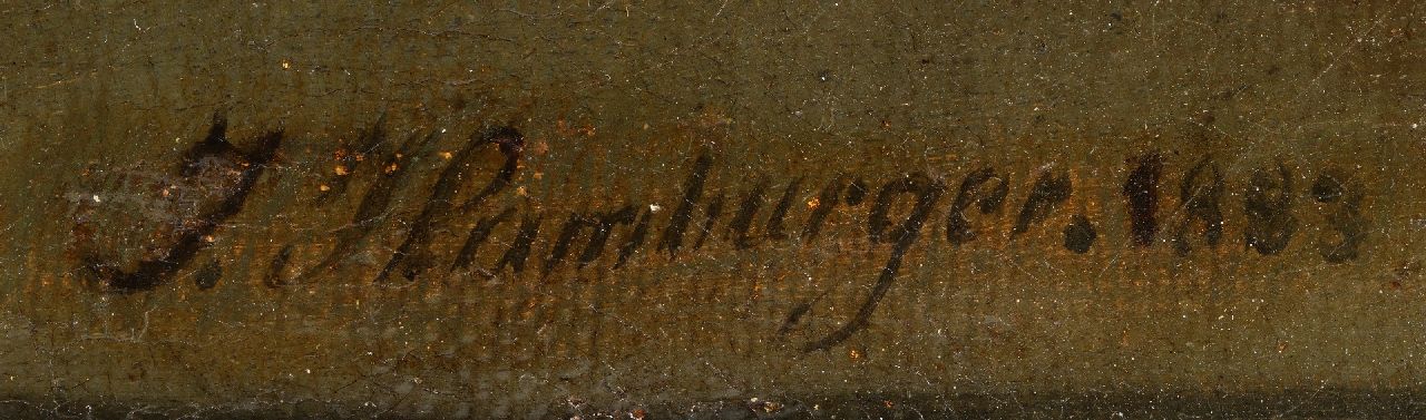 Julius Hamburger signaturen Portret van een jachthond, naar links kijkend