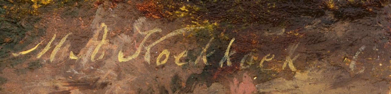 Marinus Adrianus Koekkoek I signaturen Figuren op een pad langs de bosrand