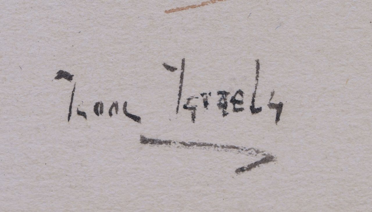 Isaac Israels signaturen Een artillerist met paarden op het strand
