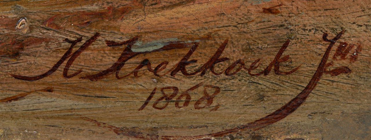 Hermanus Koekkoek jr. signaturen Pleziervaart langs de kust