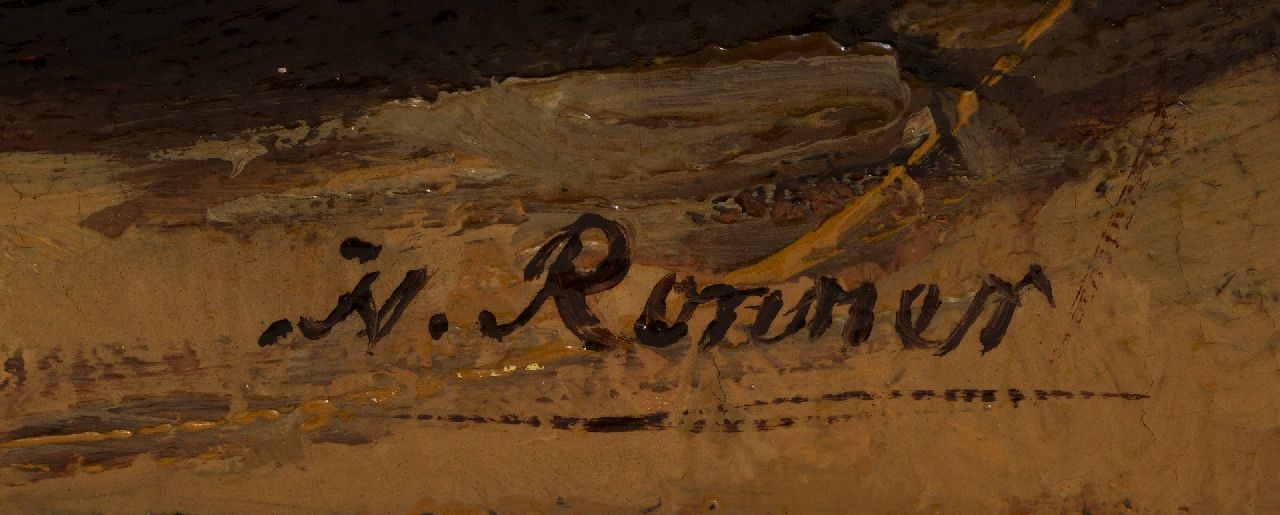 Henriette Ronner-Knip signaturen Sierduiven bij een mand met groente