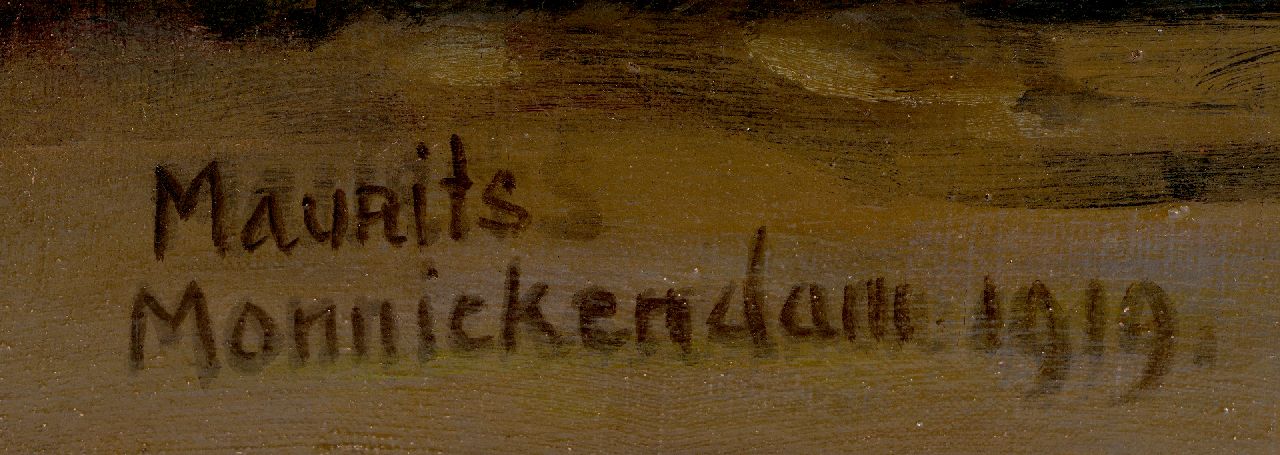 Maurits Monnickendam signaturen Gezicht op de Diamantbeurs, Amsterdam