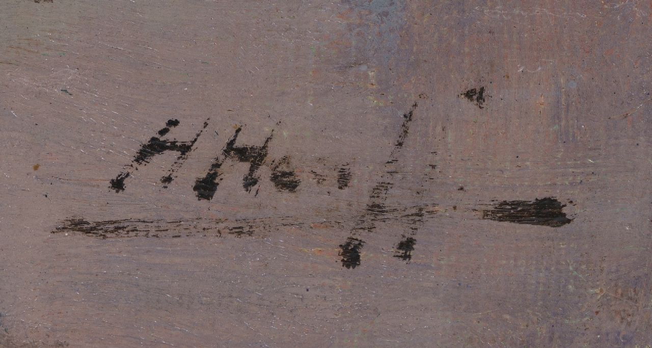 Herman Heuff signaturen De Prins Hendrikkade met de Scheierstoren, Amsterdam