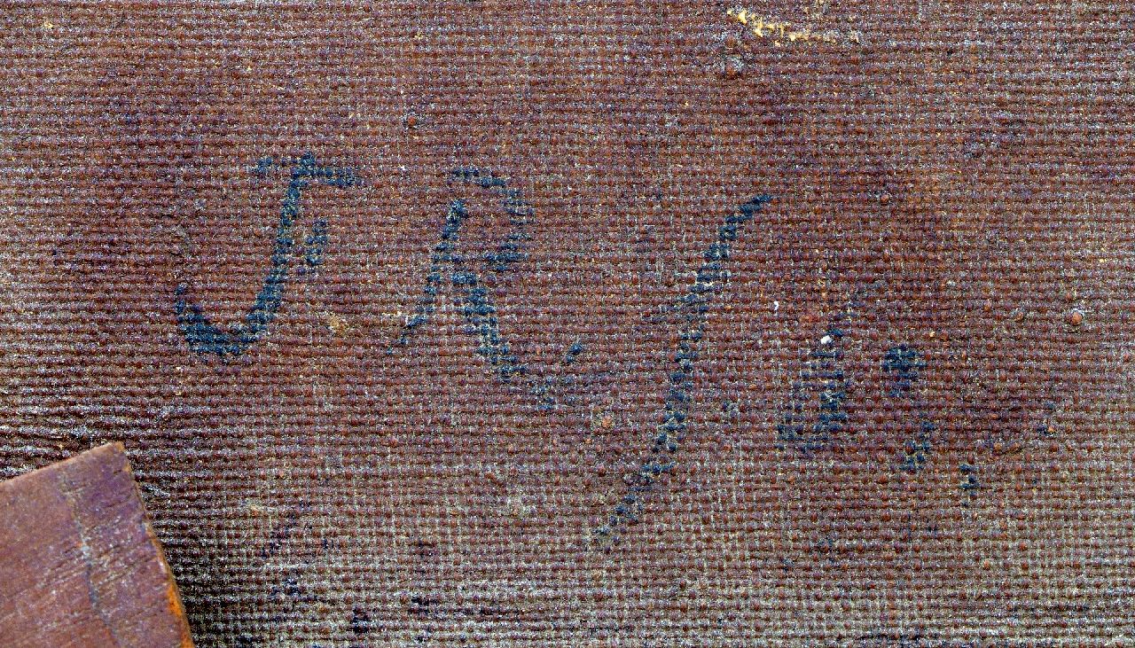 Frederik Roosdorp signaturen Zonnig stadsgezicht met de Oude Kerk van Delft