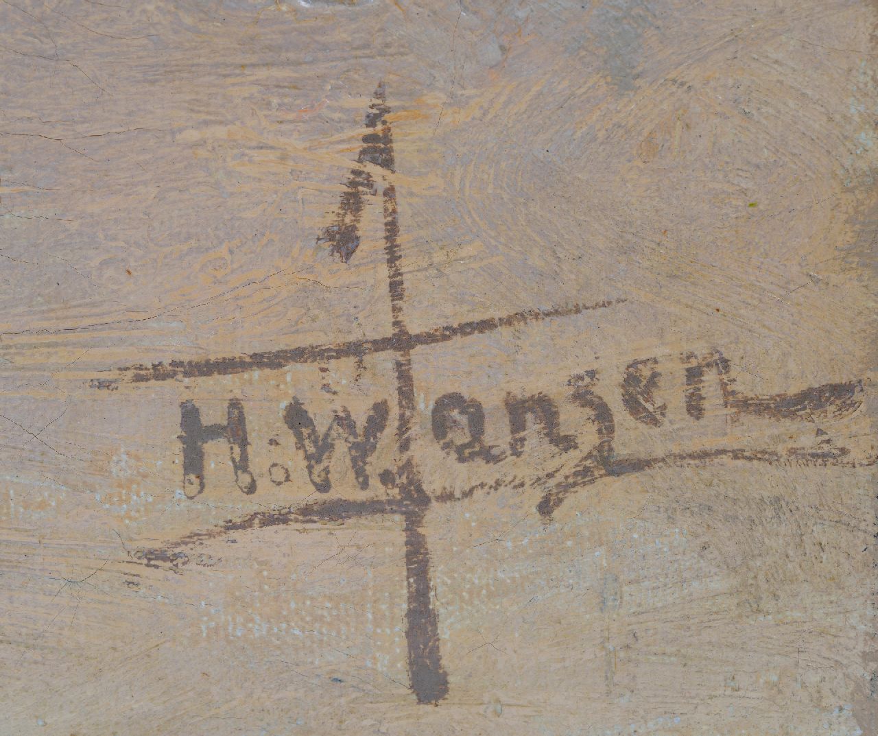 Hendrik Willebrord Jansen signaturen Het vertrek van de vissers, Katwijk