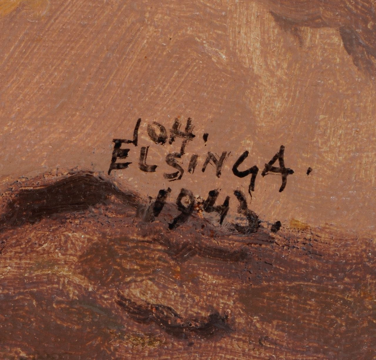Joh Elsinga signaturen Veluws landschap nabij Ede, Nieuw Reemst