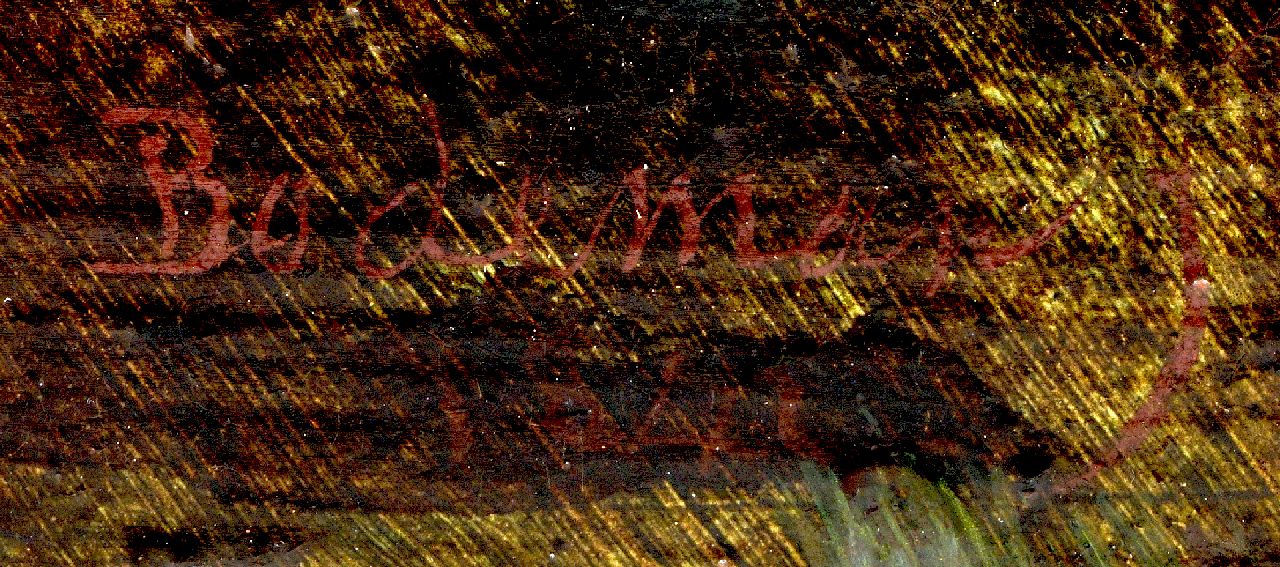Willem Bodeman signaturen Heuvelachtig landschap bij avondschemering