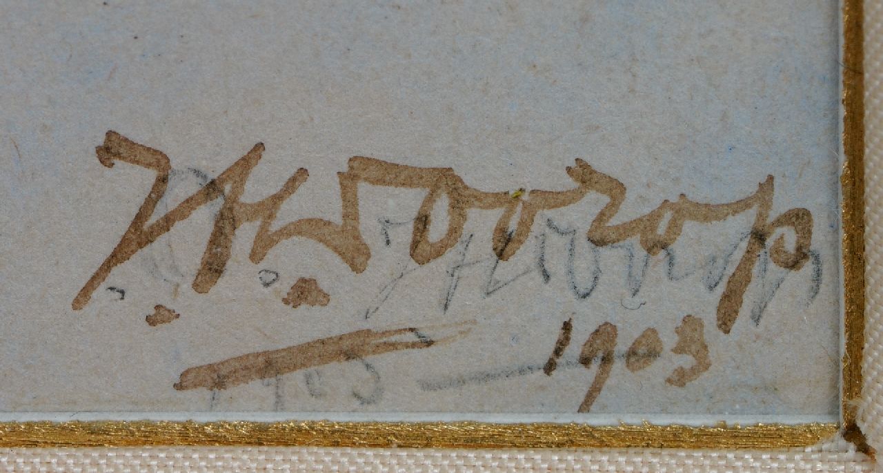 Jan Toorop signaturen Kinderen bij een dorpspomp
