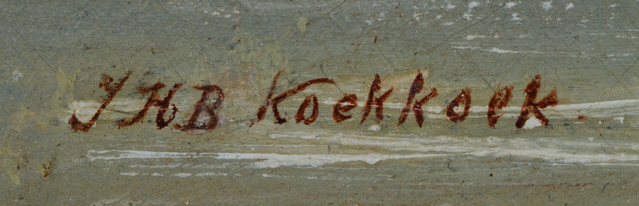 Jan H.B. Koekkoek signaturen Een Zeeuwse statiepoon bij windstilte