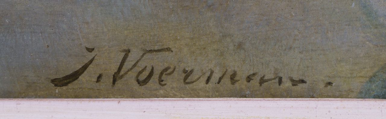 Jan Voerman sr. signaturen Rivier de IJssel met Hattem in het verschiet