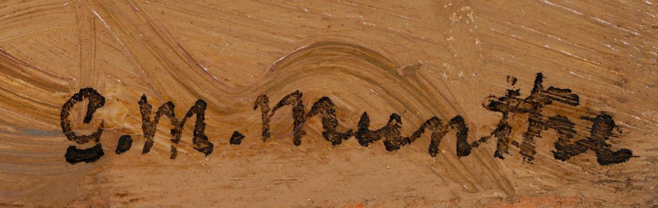 Morgenstjerne Munthe signaturen Bomschuit op het strand