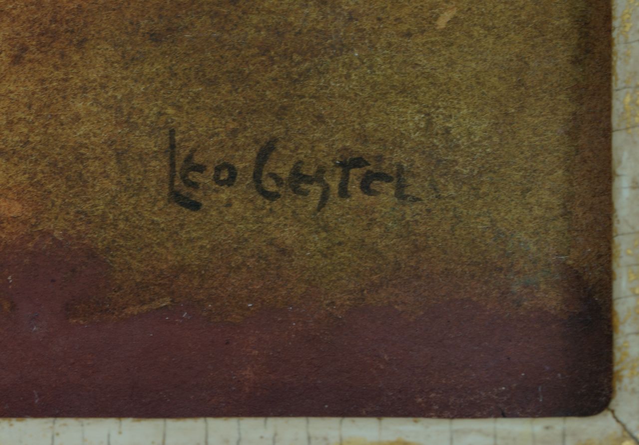 Leo Gestel signaturen Medaillon met bloemstilleven