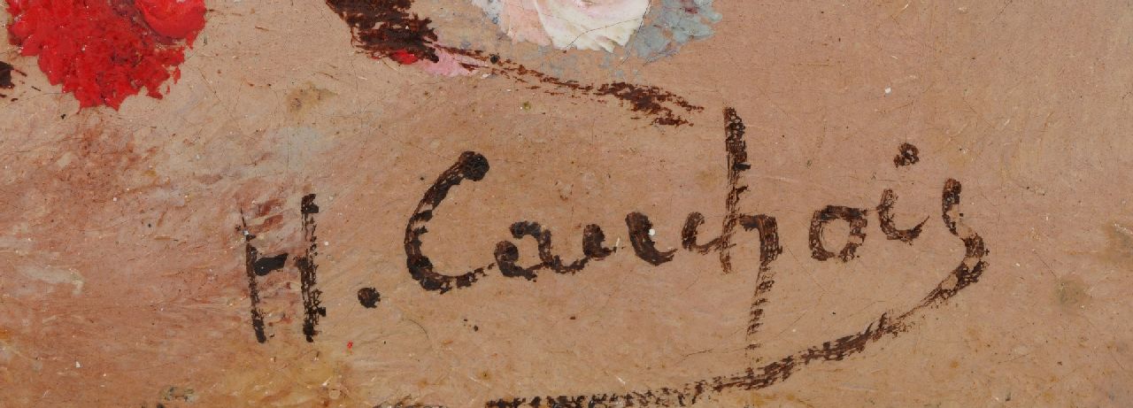 Eugène-Henri Cauchois signaturen Bloemstilleven