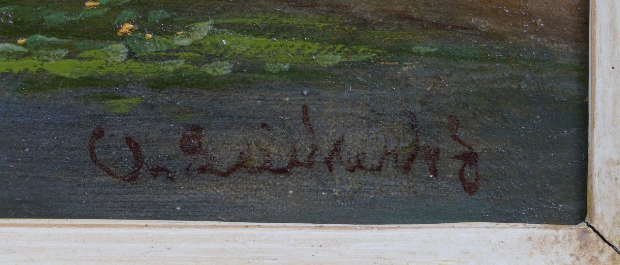 Charles Leickert signaturen Zomers riviergezicht  (uitsluitend met winters pendant tezamen 20.000)