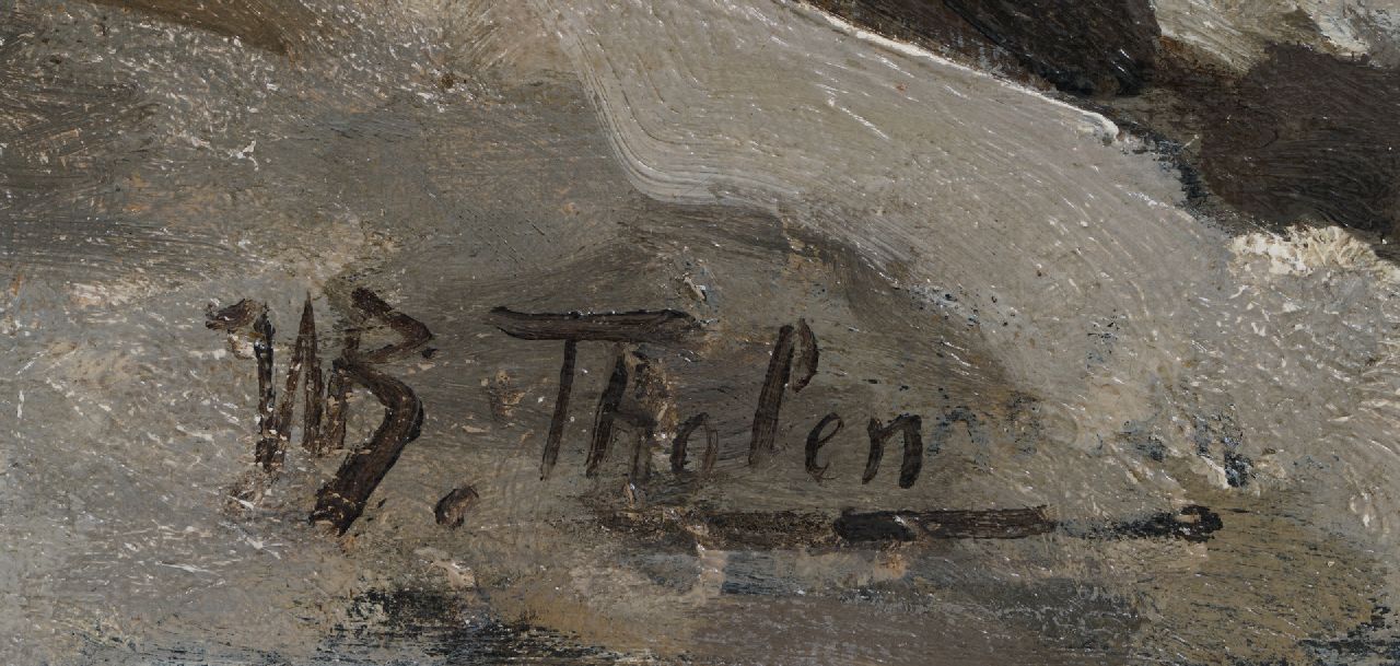 Willem Bastiaan Tholen signaturen Koets in besneeuwde straat in Voorburg
