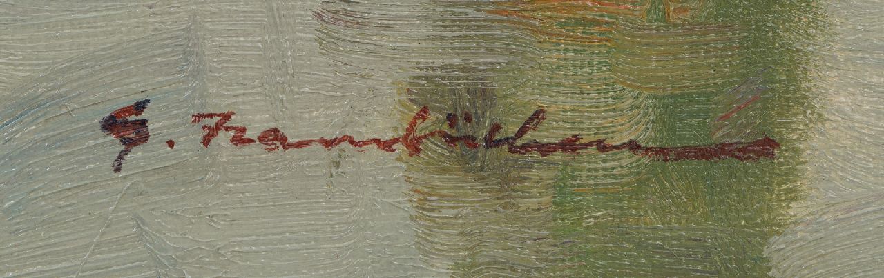 Georg Hambüchen signaturen Zeilschepen in Belgische haven, een Hollands zeiljacht