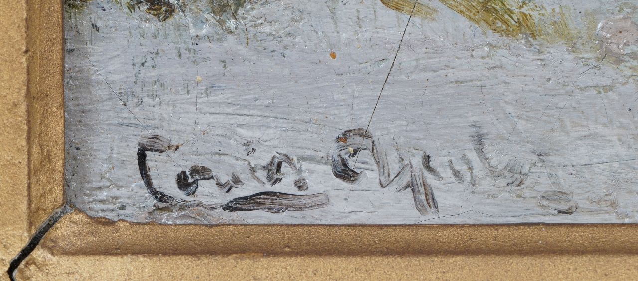 Louis Apol signaturen Sneeuwlandschap met avondzon