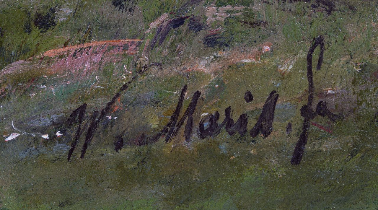 Willem Maris signaturen Grazende koeien aan het water