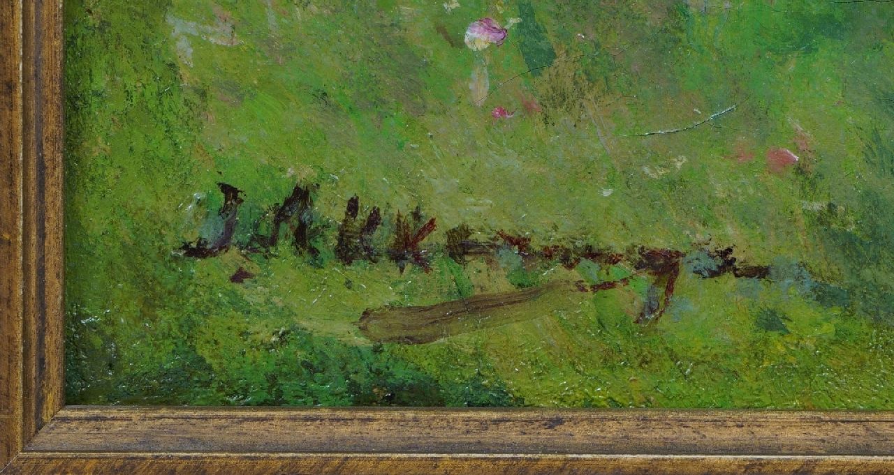 Johannes Evert Akkeringa signaturen Bloemen plukken in de duinen