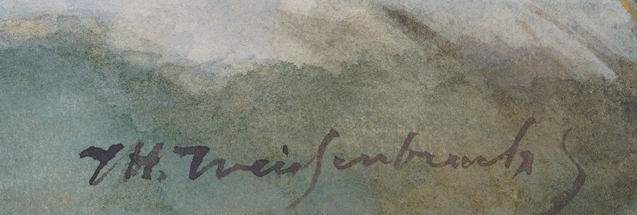 Jan Hendrik Weissenbruch signaturen Koeien in polderlandschap