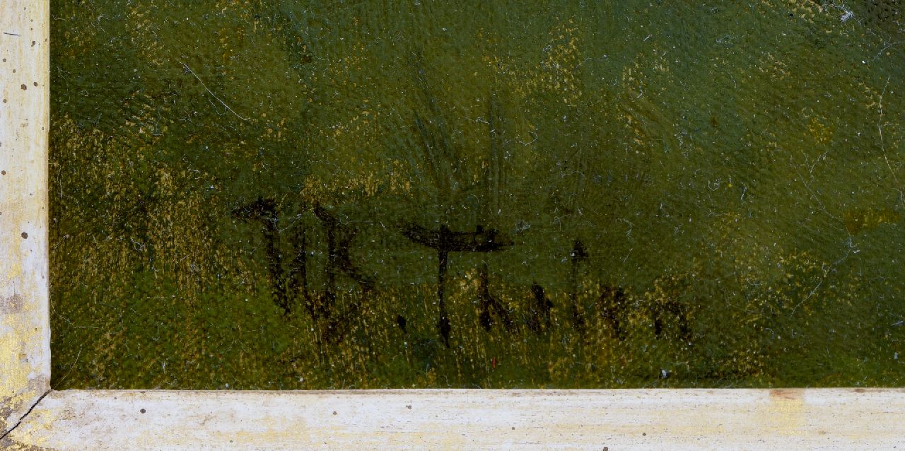 Willem Bastiaan Tholen signaturen Hollands landschap met dorpshaven