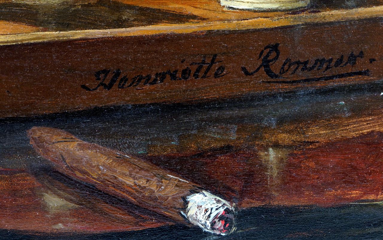 Henriette Ronner-Knip signaturen Poes, spelend met schaakstukken in 'Selenus stijl' -  inclusief Selenus schaakset
