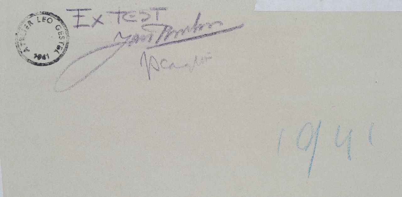 Leo Gestel signaturen Het strand bij Zandvoort