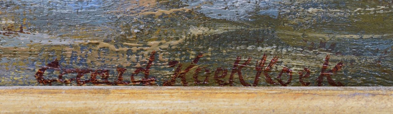 Gerard Koekkoek signaturen Gezicht op Dordrecht vanaf het water
