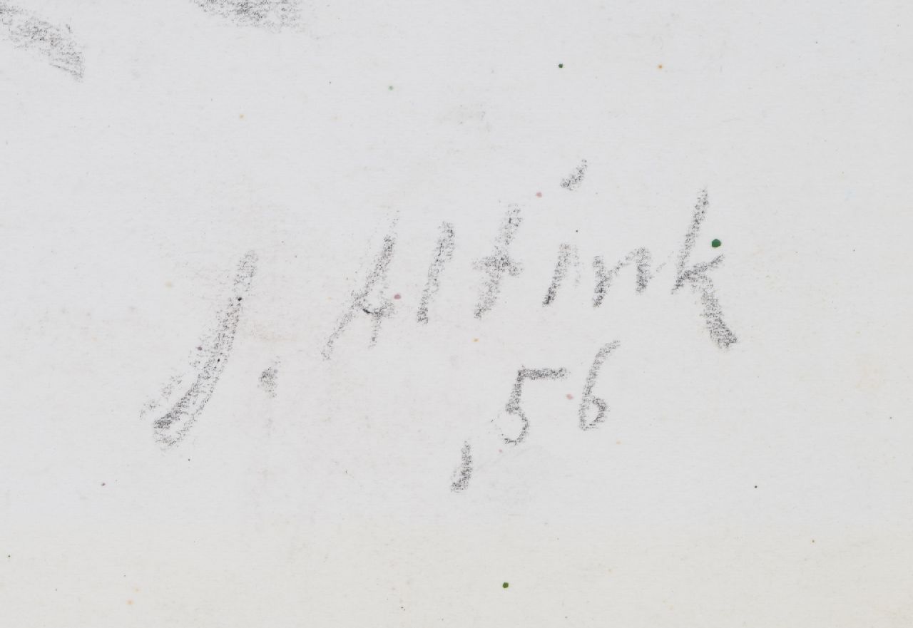 Jan Altink signaturen Boerenerf met hooischelven