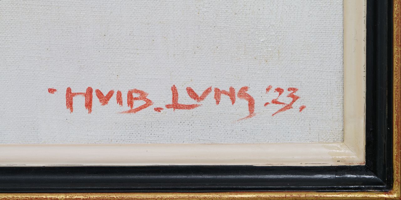 Huib Luns signaturen Wintergezicht op Vught met de Sint Lambertuskerk in de sneeuw