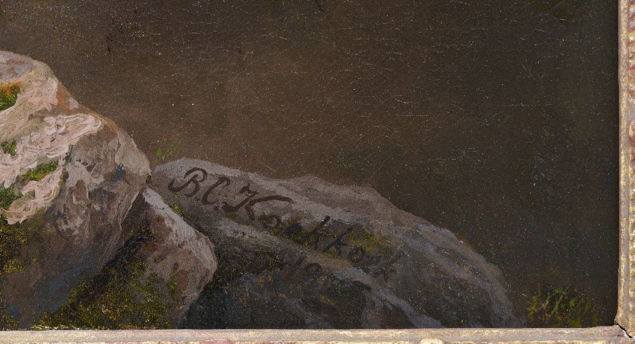 Barend Cornelis Koekkoek signaturen Landschap bij de Rijn met naderende storm